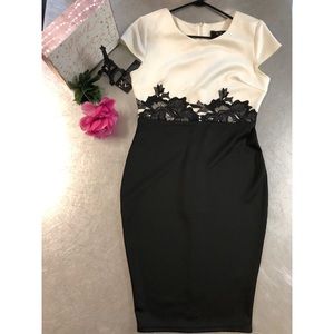 White and black Midi dress